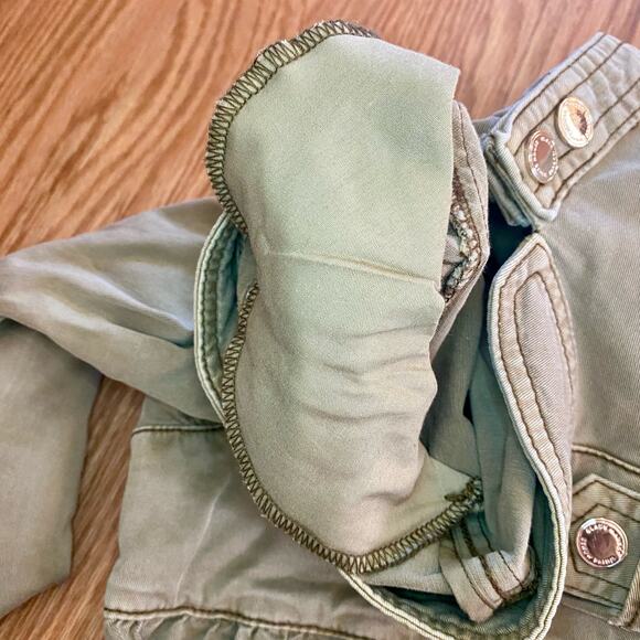 White House Black Market Olive Green Cotton Military Jacket Womens 0 - Picture 10 of 14